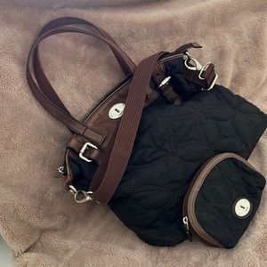 Fossil Tote & Makeup Pouch
